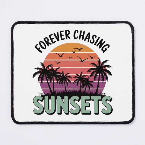 Item preview, Retro sunset beach aesthetic design sticker - Forever Chasing Sunsets designed and sold by KymeraStudio25.