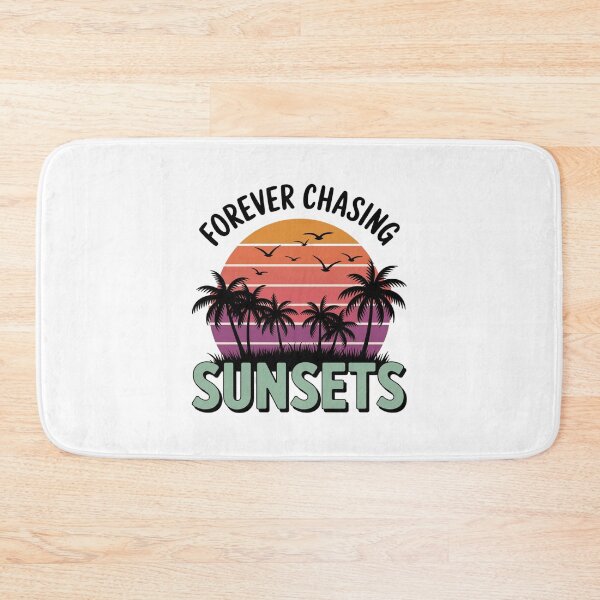 Item preview, Retro sunset beach aesthetic design sticker - Forever Chasing Sunsets designed and sold by KymeraStudio25.