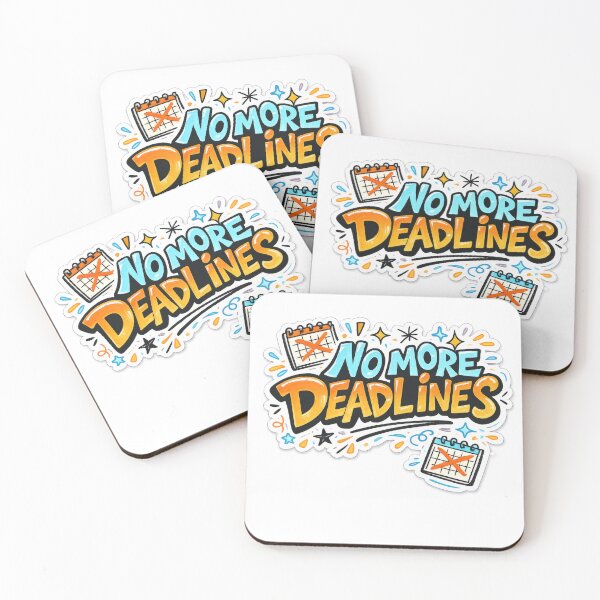 Item preview, No more deadlines motivational art with crossed-out calendars, AI generated designed and sold by dvoevnore.