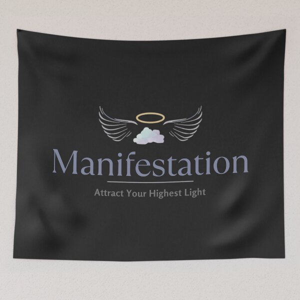 Item preview, Manifestation – Attract Your Highest Light Spiritual Aesthetic Typography Design designed and sold by CosmicQuietLab.