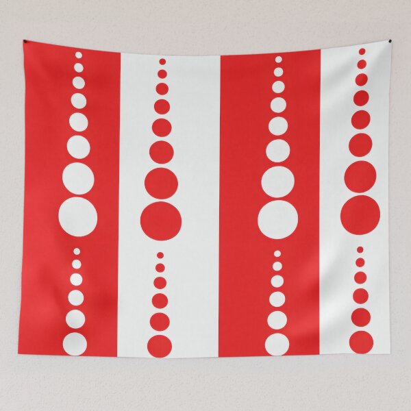 Item preview, 60s Space Age Dots – Red & White Mid-Century Geometric Pop-Art designed and sold by Ela Art Space .