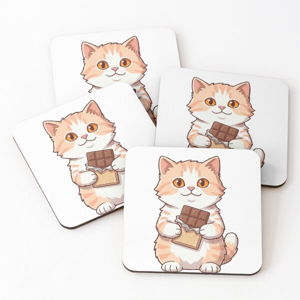 Item preview, Cute Cat Eating Chocolate Bar Anime designed and sold by Jullie999.