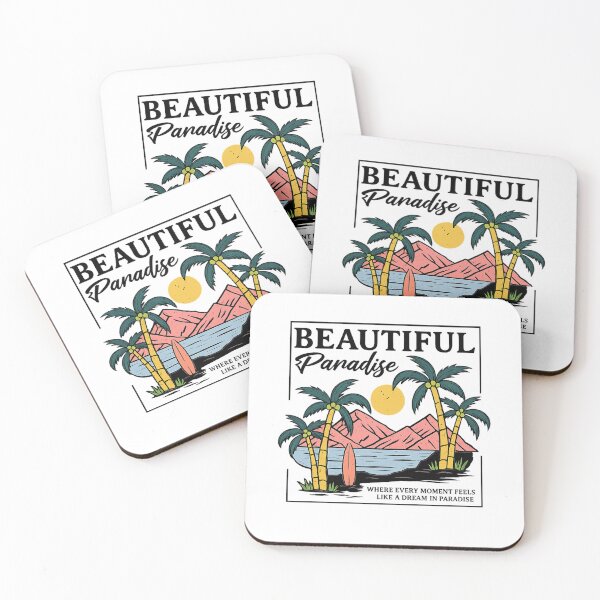 Item preview, Tropical paradise vintage beach aesthetic design sticker - Beautiful Paradise designed and sold by KymeraStudio25.