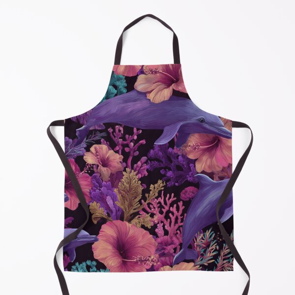 Item preview, Purple Dolphin Hibiscus Coral Reef Ocean Design designed and sold by NicolasGlowArt.