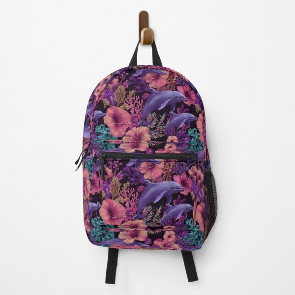 Item preview, Purple Dolphin Hibiscus Coral Reef Ocean Design designed and sold by NicolasGlowArt.