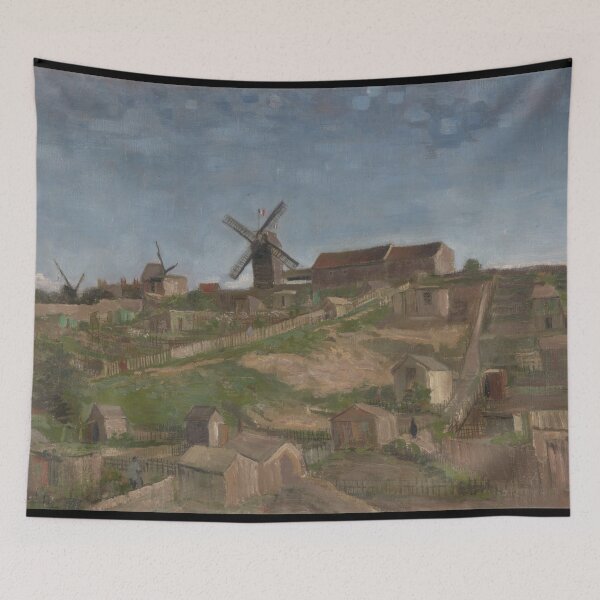 Item preview, The Hill of Montmartre by Vincent van Gogh: Rustic Post Impressionist Poster designed and sold by artofuniverse.