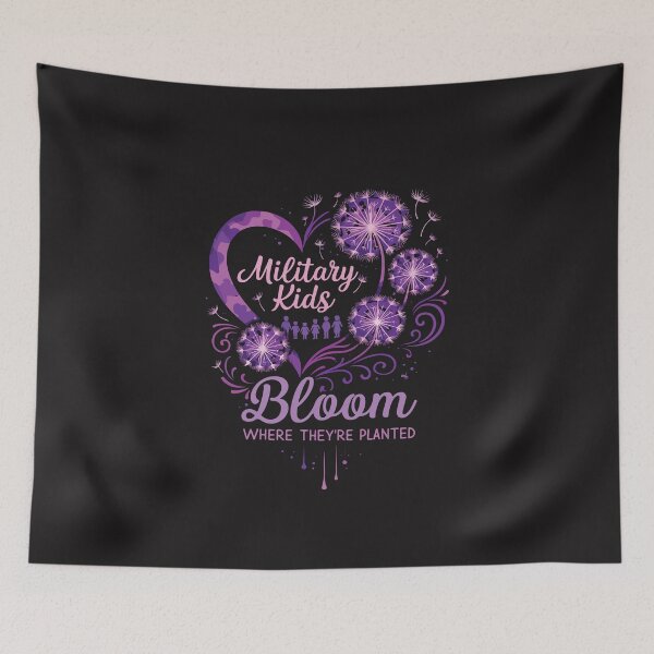 Item preview, Military Kid Purple Up Bloom Where Planted Dandelion Gift designed and sold by kiralynstration.