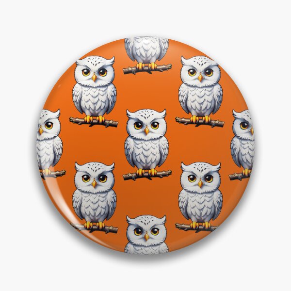 Item preview, Cute Little White Owls - Orange  designed and sold by PatternTitan.