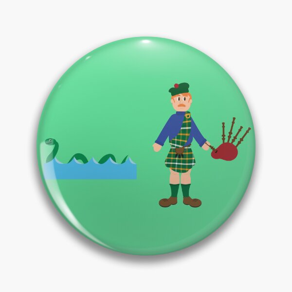 Item preview, Scottish with a bagpipe and with the typical costume of his clan and with the Loch Ness monster in the background. Ideal to give to your Scottish friend. designed and sold by Martapp.