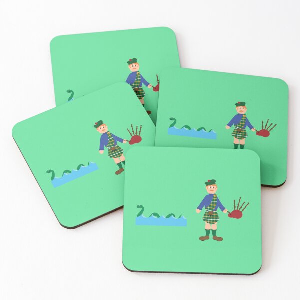 Item preview, Scottish with a bagpipe and with the typical costume of his clan and with the Loch Ness monster in the background. Ideal to give to your Scottish friend. designed and sold by Martapp.