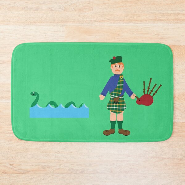 Item preview, Scottish with a bagpipe and with the typical costume of his clan and with the Loch Ness monster in the background. Ideal to give to your Scottish friend. designed and sold by Martapp.