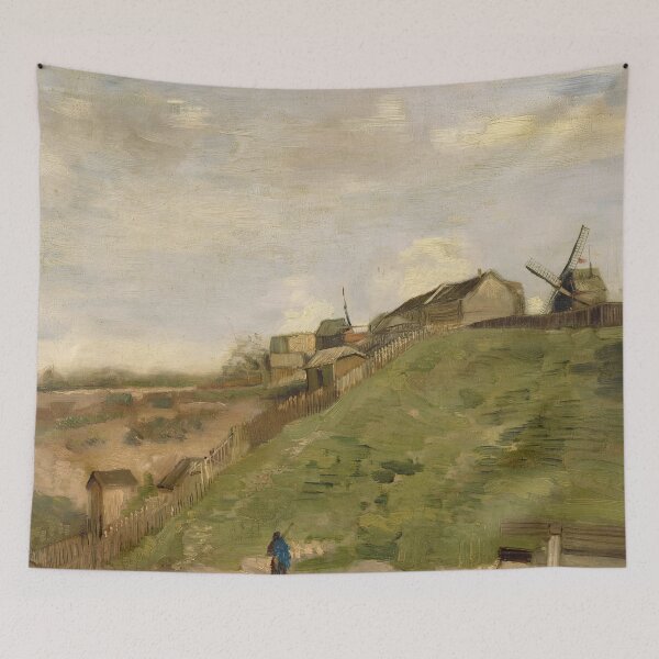 Item preview, The Hill of Montmartre With Stone Quarry by Vincent van Gogh: Rustic Landscape Poster designed and sold by artofuniverse.