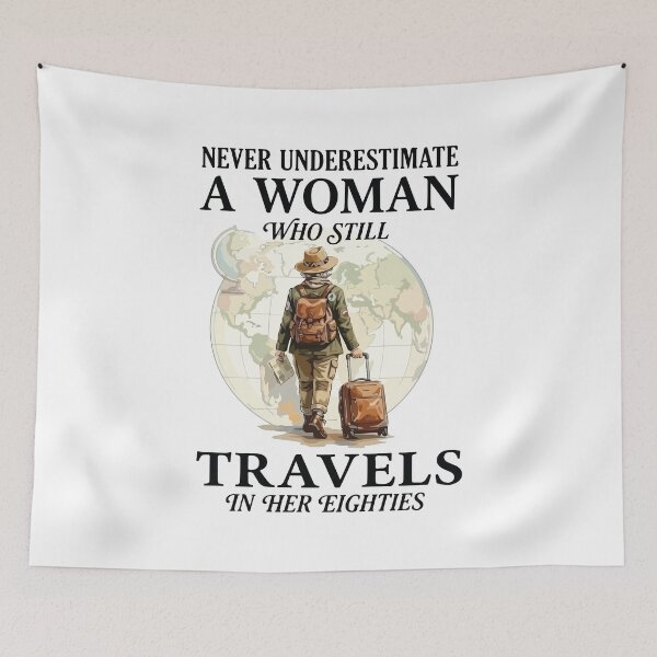 Item preview, Never Underestimate A Woman In Her 80s Funny Travel Gift designed and sold by kiralynstration.