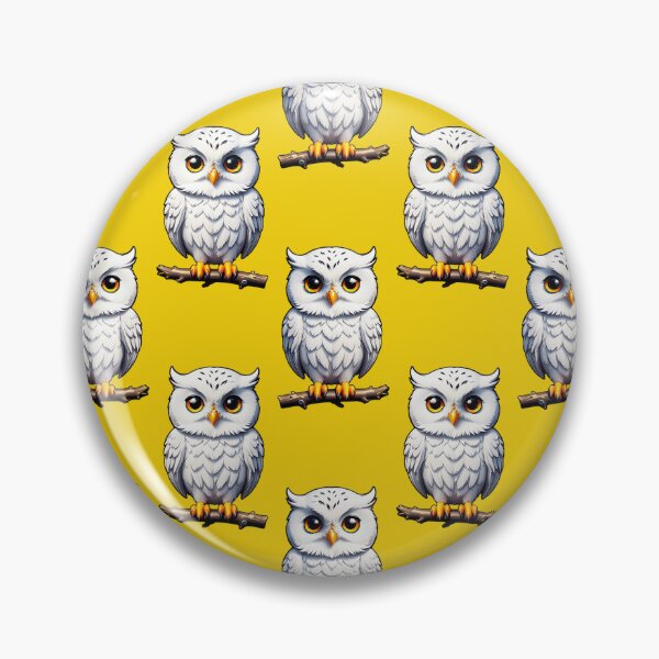 Item preview, Cute Little White Owls - Yellow  designed and sold by PatternTitan.