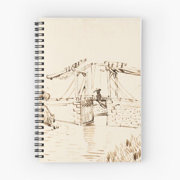 Item preview, The Langlois Bridge by Vincent van Gogh: Sepia Landscape Fine Art Print designed and sold by artofuniverse.