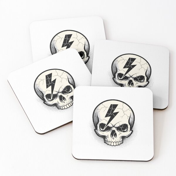 Item preview,  a close-up of a skull with a cracked texture and a menacing expression designed and sold by VerizalShop.