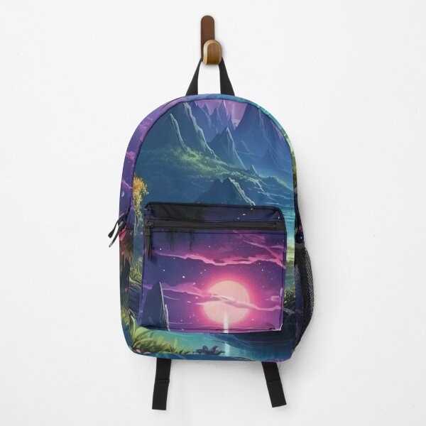Item preview, Purple alien planet landscape with river and mountains designed and sold by Mauswohn.
