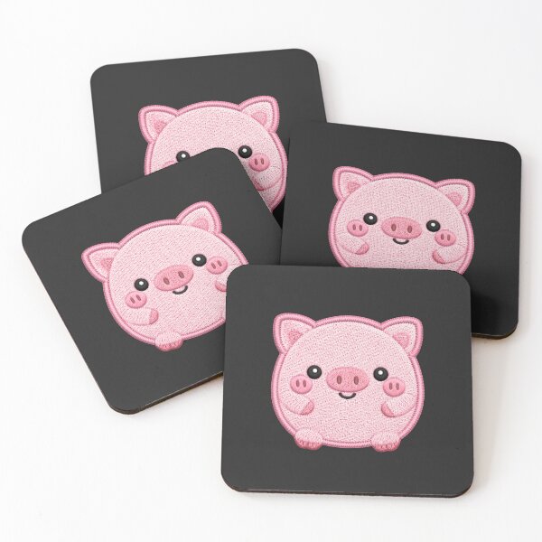 Item preview, Super Cute Kawaii Pig Embroidery Patch Style | Chibi Pastel Pink Pig Aesthetic | Cute Farm Animal Design designed and sold by ColorSplash123.
