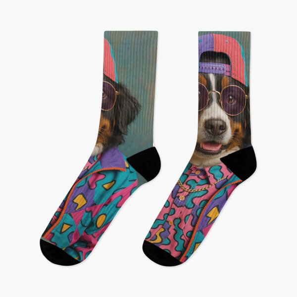 Item preview, Dog in retro 90s hip hop style with sunglasses and hat designed and sold by Mauswohn.