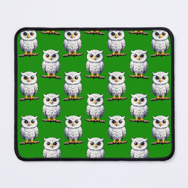 Item preview, Cute Little White Owls - Green designed and sold by PatternTitan.