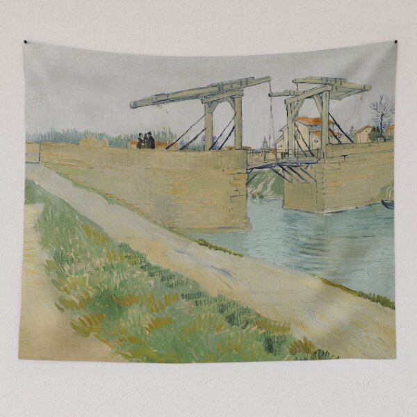 Item preview, The Langlois Bridge by Vincent van Gogh: Post Impressionist Art Print designed and sold by artofuniverse.