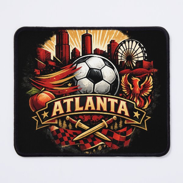 Item preview, Atlanta Football Crest Style Design – City Skyline Soccer Graphic, Phoenix Sports Fan Artwork, Red Black Supporter Design designed and sold by GarnerSupplyCo.