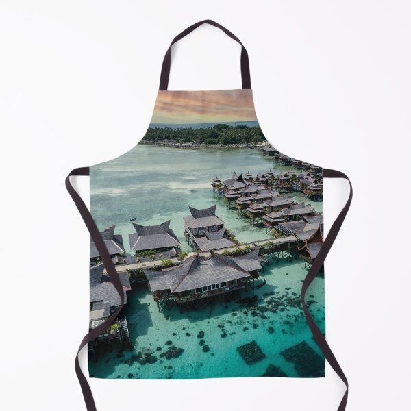 Item preview, Mabul Island Water Bungalow Resort in Malaysia at sunset designed and sold by Mauswohn.
