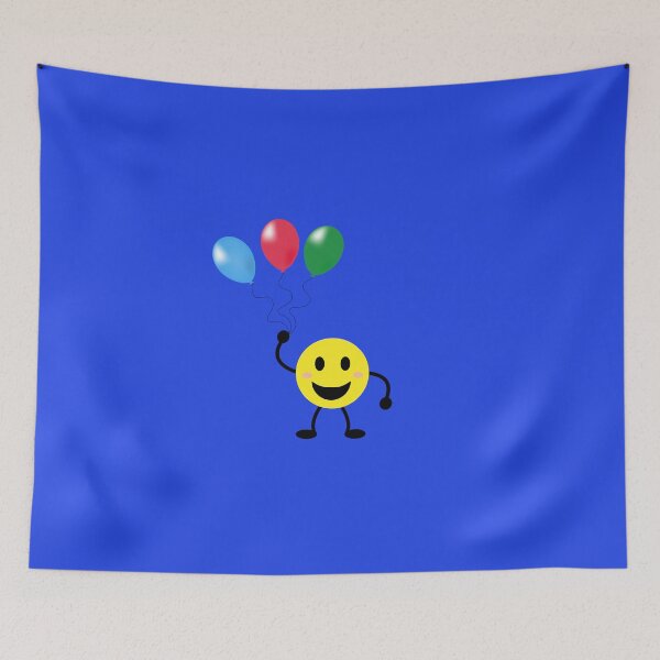 Item preview, Happy emoticon with three colored balloons and blue background. Ideal to give to optimists or on the International Day of Happiness on March 20 designed and sold by Martapp.