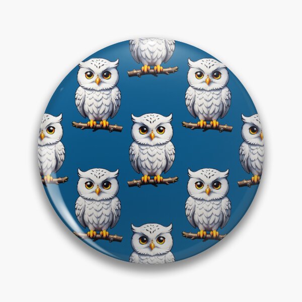 Item preview, Cute Little White Owls - Blue  designed and sold by PatternTitan.