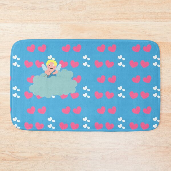 Item preview, Romantic cupid design with a bow and arrow in a cloud with a background of hearts designed and sold by Martapp.