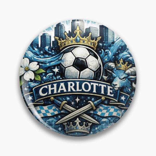Item preview, Charlotte Football Crest Design – Charlotte Soccer Fan Artwork, Crown City Skyline Graphic, Blue Supporter Gift designed and sold by GarnerSupplyCo.