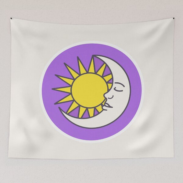 Item preview, Soft Nonbinary Sun Moon Pride Art designed and sold by TrendMorphic.