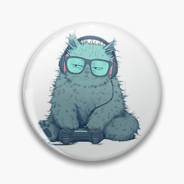 Artikelvorschau, **Introvertierter Gamer-Katzen-Aufkleber** entworfen und verkauft von Ashley critters.