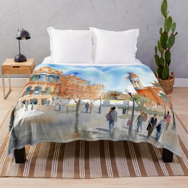 Item preview, Hospital de la Santa Creu i Sant Pau Barcelona - Watercolor Cityscape designed and sold by caracatita75.