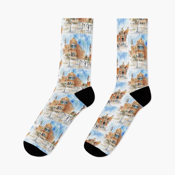 Item preview, Hospital de la Santa Creu i Sant Pau Barcelona - Watercolor Cityscape designed and sold by caracatita75.