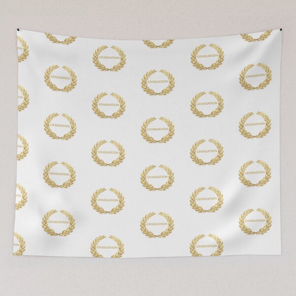 Item preview, Graduation wreath with gold laurel design on plain backdrop, useful for celebratory background, AI Generated designed and sold by dvoevnore.