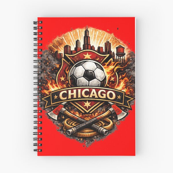 Item preview, Chicago Football Crest Design – Chicago Soccer Fan Artwork, City Skyline Fire Graphic, Red Sports Supporter Design designed and sold by GarnerSupplyCo.
