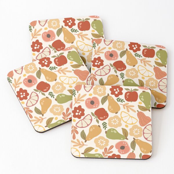 Item preview, Fruit medley cozy retro fall pattern designed and sold by InkRiot Studios.