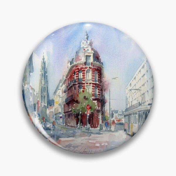 Item preview, Antwerp Cathedral Watercolor designed and sold by caracatita75.