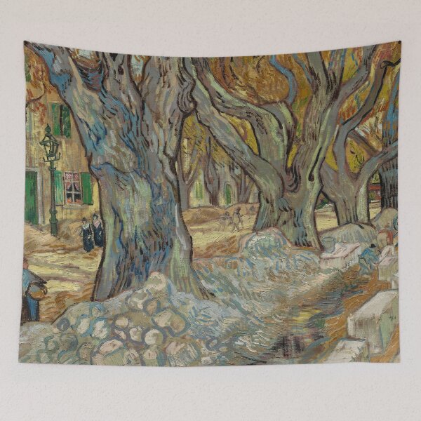 Item preview, The Large Plane Trees Road Menders at Saint Remy by Vincent van Gogh: Post‑Impressionist Poster designed and sold by artofuniverse.