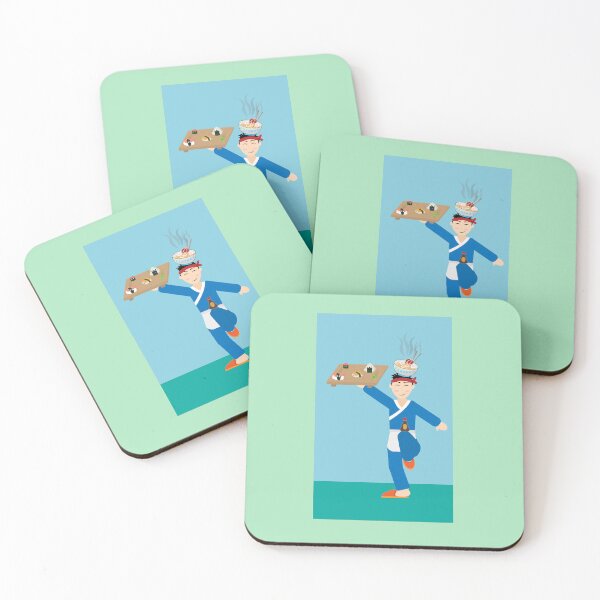 Item preview, Oriental cook doing "the crane pose" and balancing with sushi and ramen. designed and sold by Martapp.