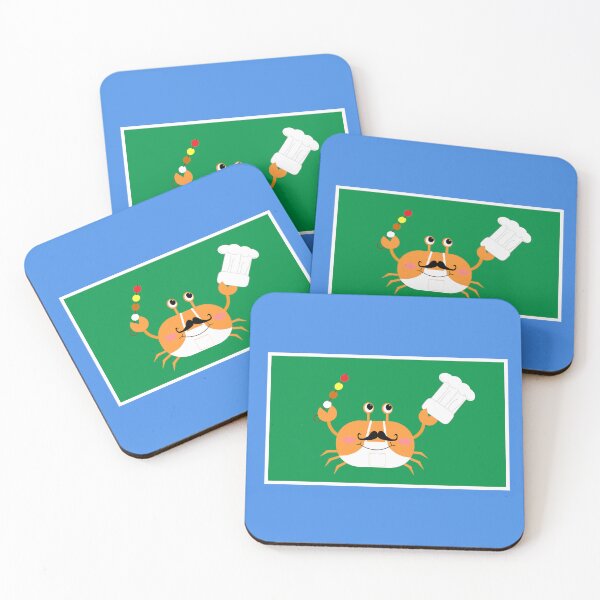 Item preview, Fun crab cook with mustache and a skewer on the claw designed and sold by Martapp.