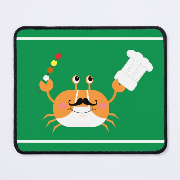 Item preview, Fun crab cook with mustache and a skewer on the claw designed and sold by Martapp.