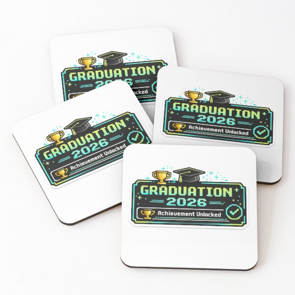 Item preview, Pancarta de graduación 2026 con estilo digital retro y trofeo, generado por IA. designed and sold by dvoevnore.