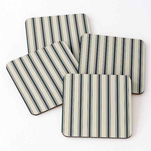 Item preview, Navy Blue & Beige Thin Vertical Stripes Pattern – Elegant Minimalist Classic Line Design designed and sold by WildHugeDot.
