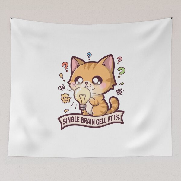 Item preview, Single Brain Cell Orange Cat Funny designed and sold by IslandTyped.