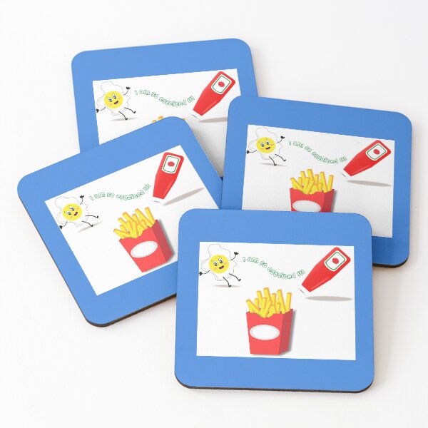 Item preview, Fast food with fried egg, chips and ketchup and the phrase I AM SO EGGCITED designed and sold by Martapp.