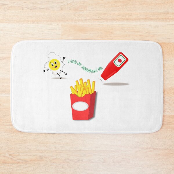 Item preview, Fast food with fried egg, chips and ketchup and the phrase I AM SO EGGCITED designed and sold by Martapp.