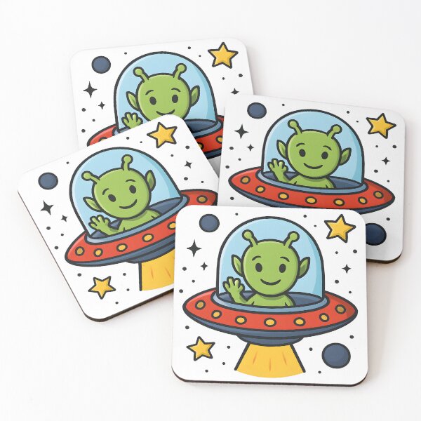 Item preview, Cute Alien UFO Cartoon Space Design Funny Sci Fi Art. designed and sold by The-T-In-Retro.
