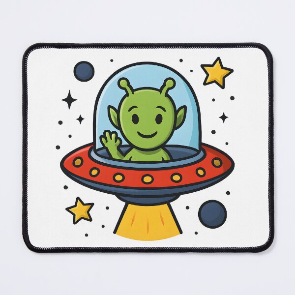 Item preview, Cute Alien UFO Cartoon Space Design Funny Sci Fi Art. designed and sold by The-T-In-Retro.